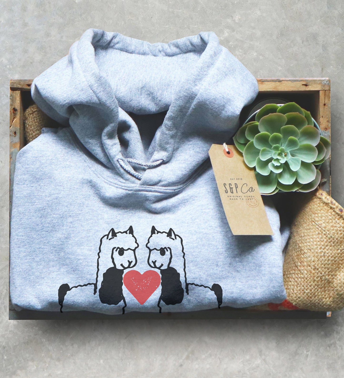 Llama Lover Hoodie - Valentines Gift For Girlfriend, Valentine Love Shirt for Llama Lovers, Matching Couples Shirts, Cute Heart Sweatshirt