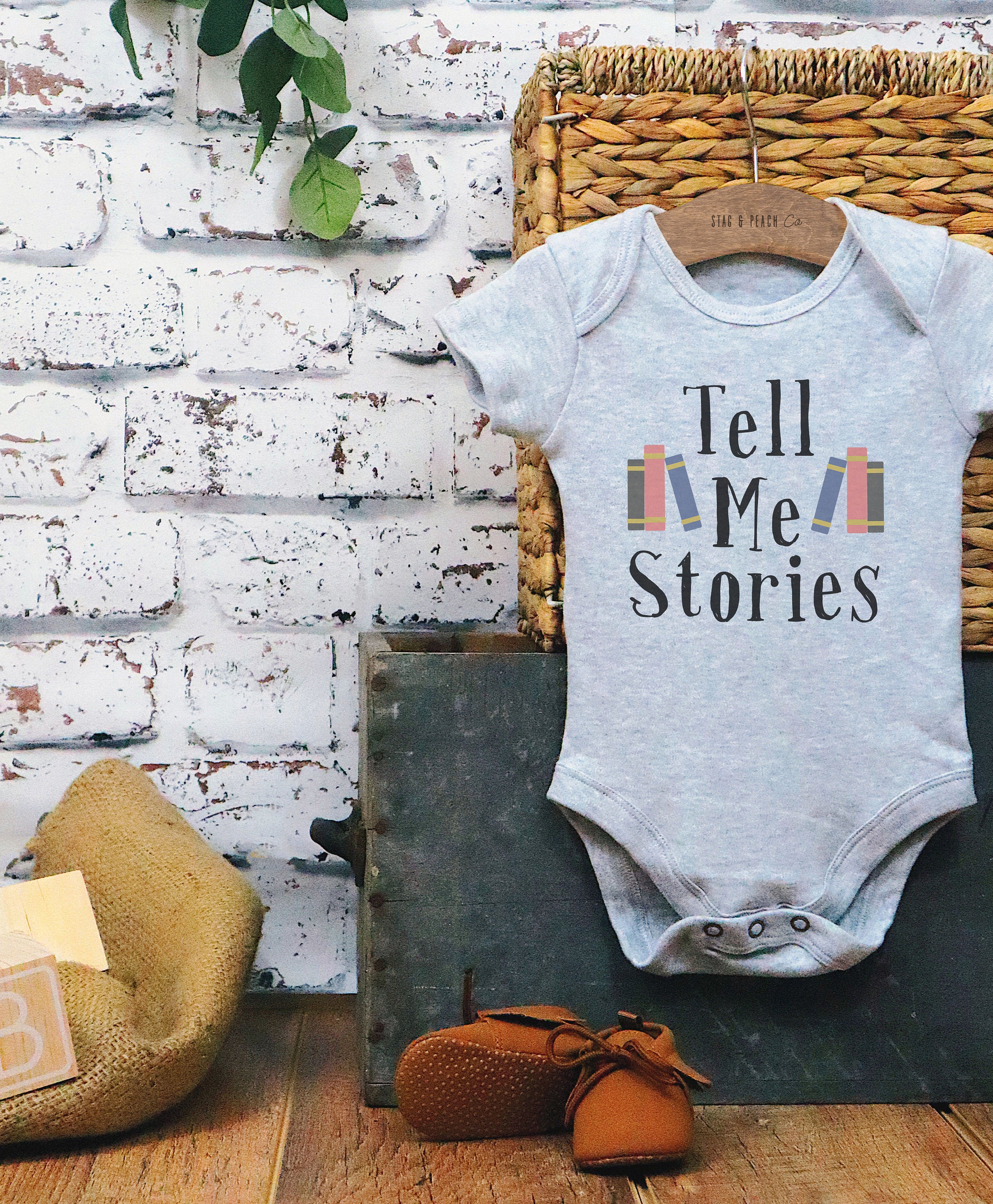 Tell Me Stories Baby Bodysuit - Stag & Peach Co