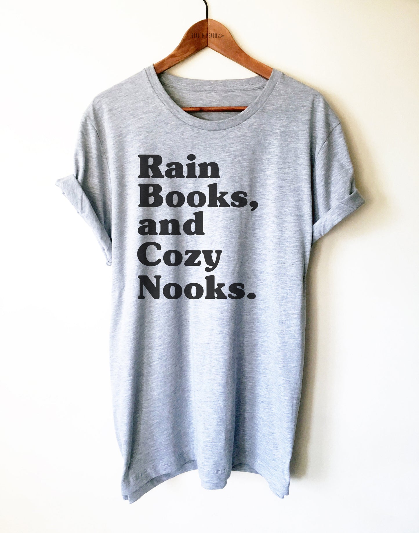 Rain Books And Cozy Nooks Unisex Shirt - Bookworm Shirt, English Major Graduation Gift, English Teacher Shirt, Teacher Appreciation Gift