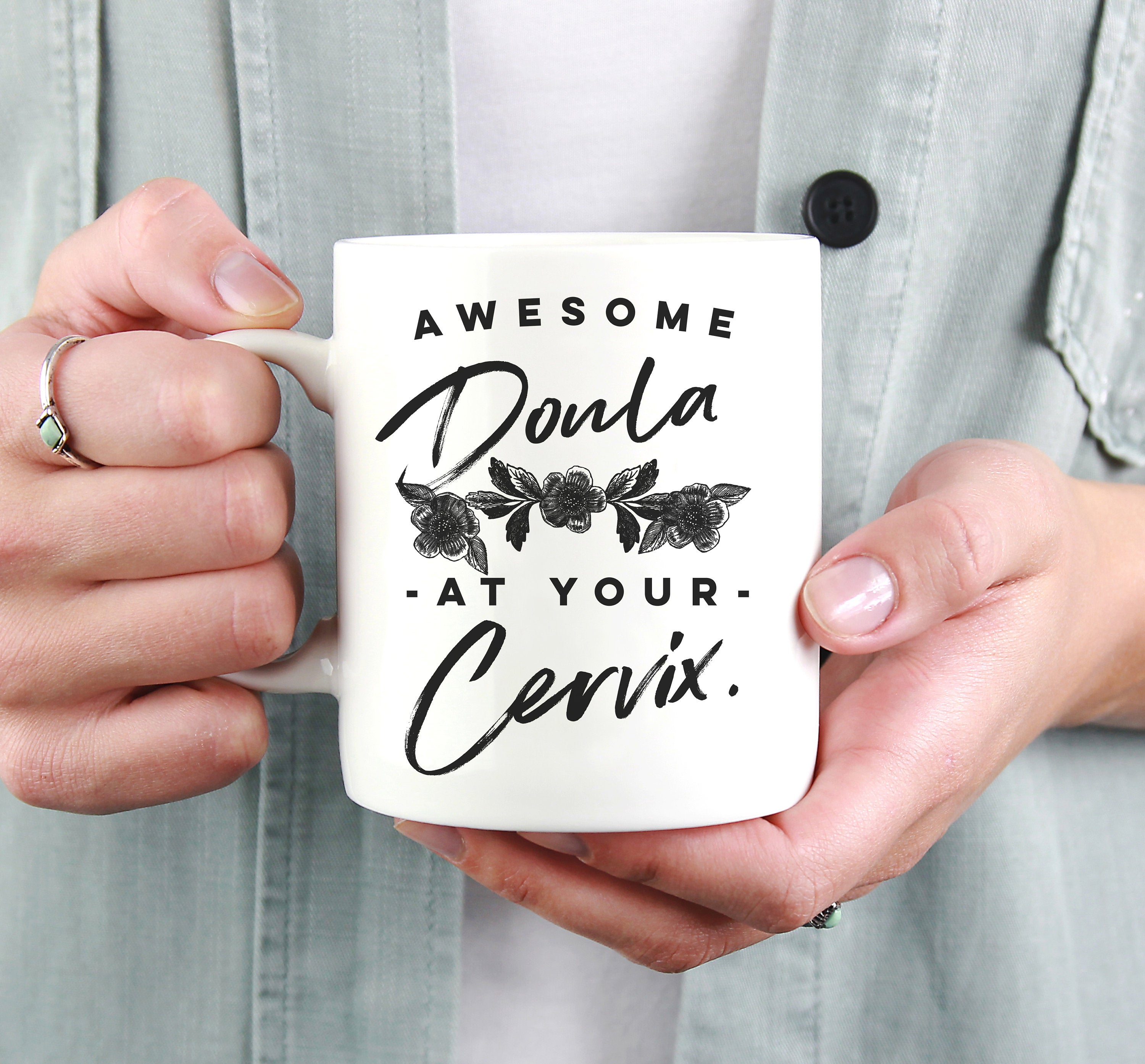 Awesome Doula At Your Cervix Mug – Doula Appreciation Gift, Funny Coffee Mug - Stag & Peach Co