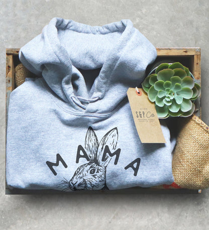 Mama Bunny Unisex Hoodie - Rabbit Lover Gift, Bunny Owner Shirt, Rabbit Mom Shirt, Easter Mama Shirt, Bunny Pregnancy Reveal Shirt, Mom Gift