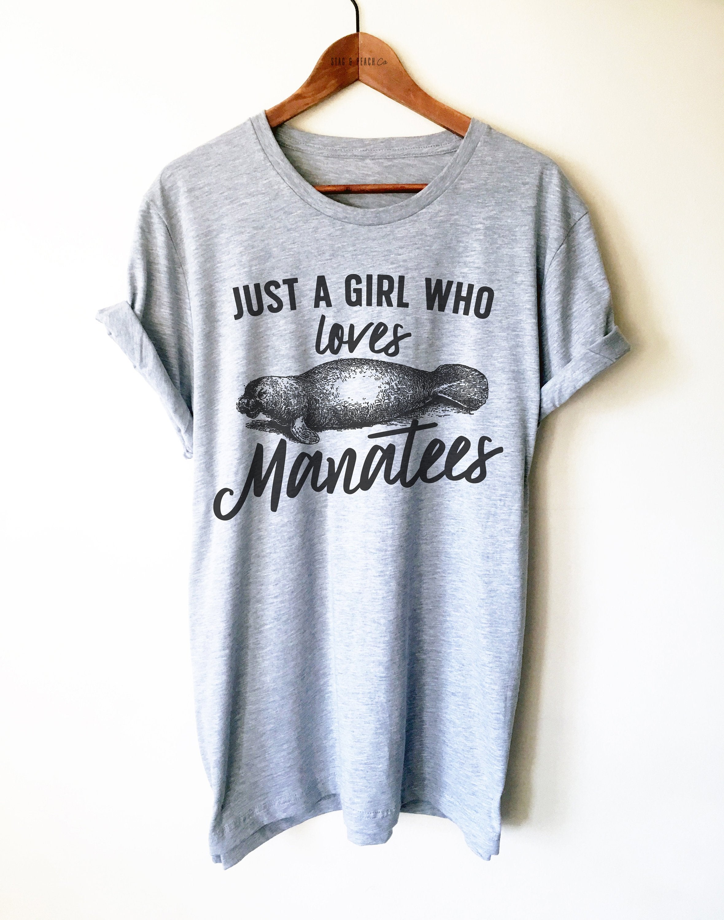 Just A Girl Who Loves Manatees Unisex Shirt - Manatee Lover Gift, Sea Cow Shirt, Sea Creature T-Shirt, Floaty Potato Shirt, Marine Biologist - Stag & Peach Co