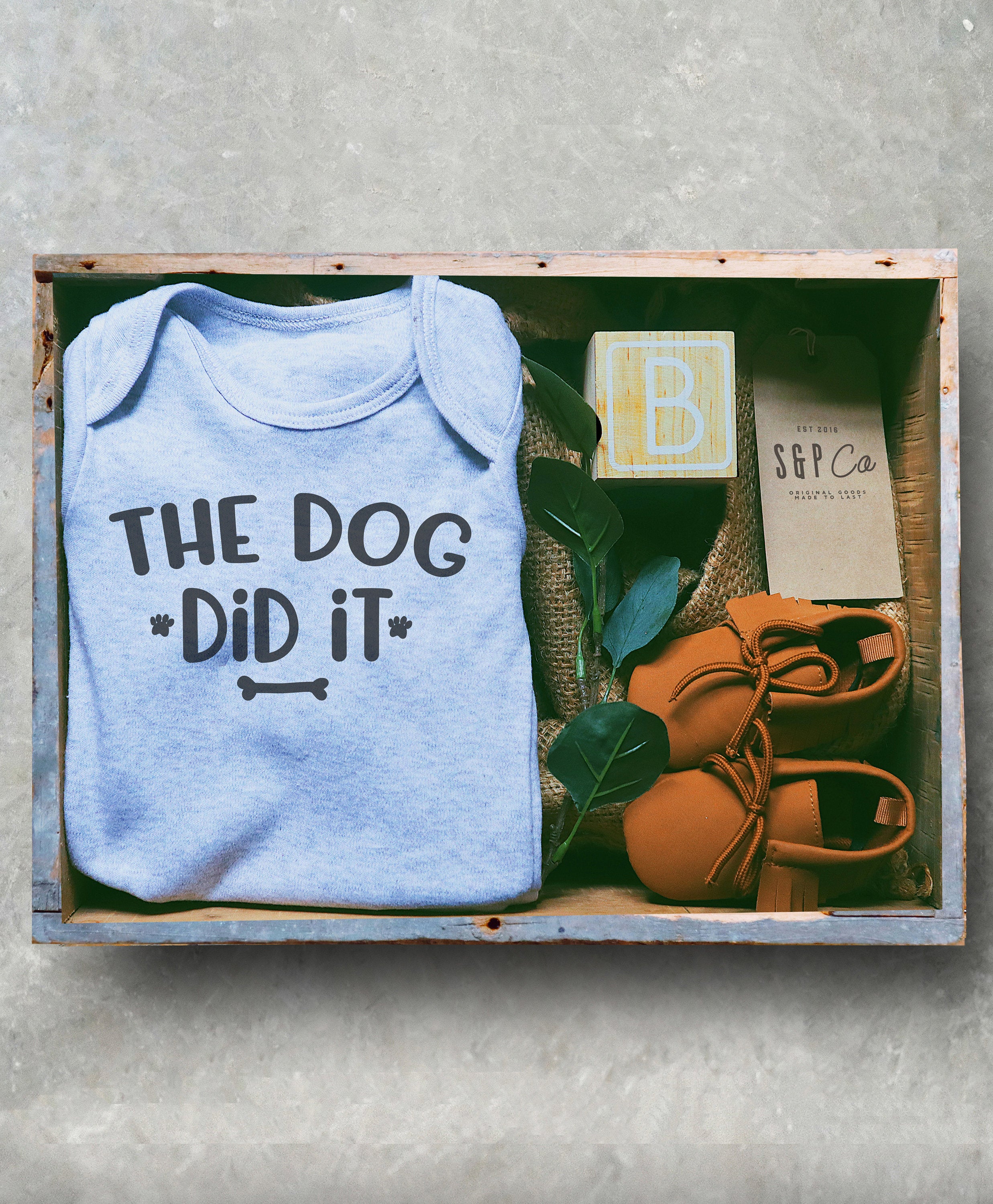 The Dog Did It Baby Bodysuit - Stag & Peach Co