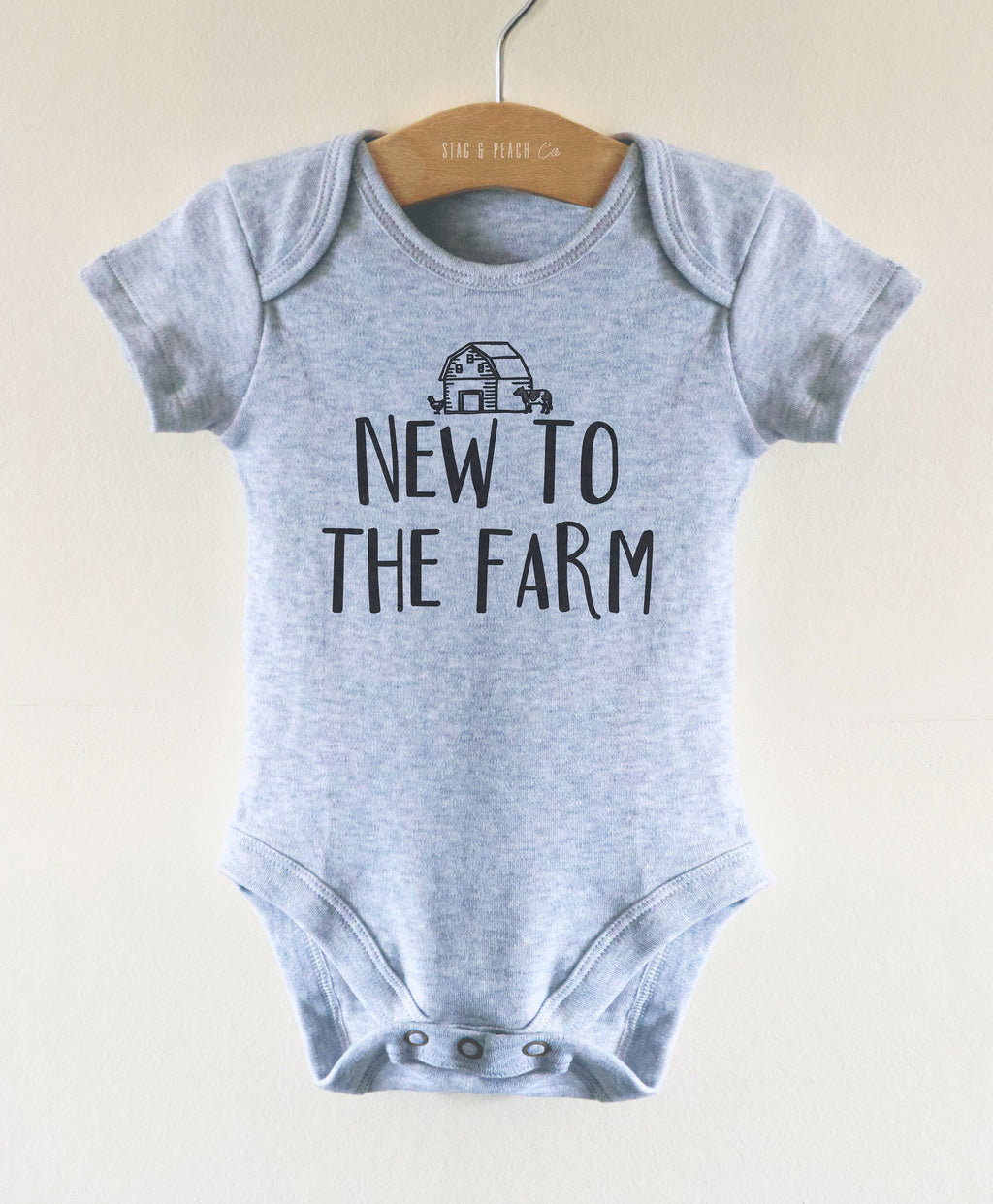 New To The Farm Baby Bodysuit - Stag & Peach Co