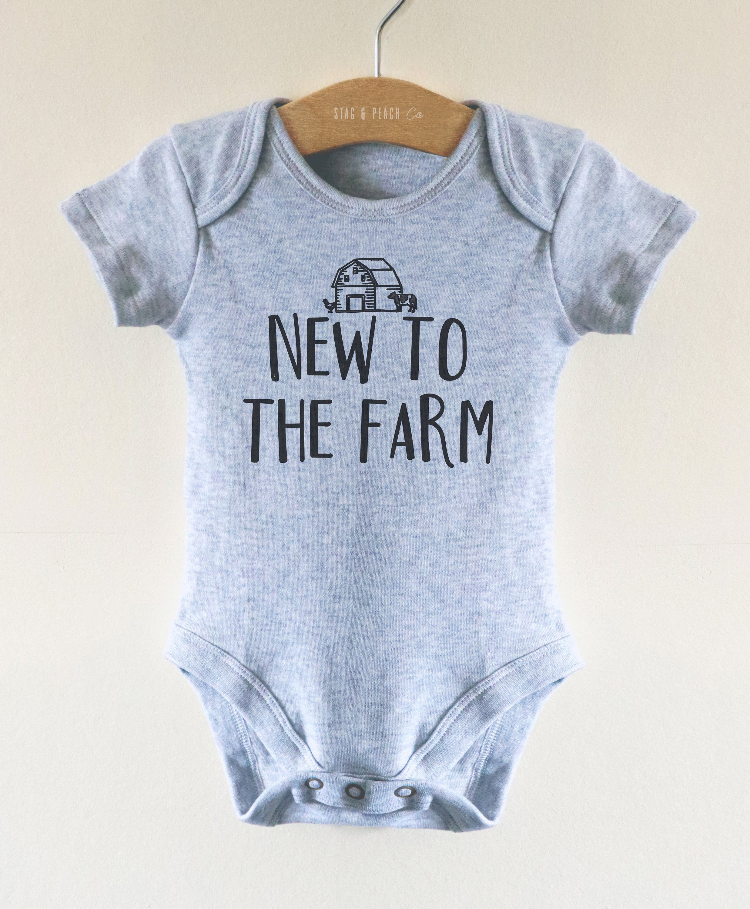 New To The Farm Baby Bodysuit - Stag & Peach Co