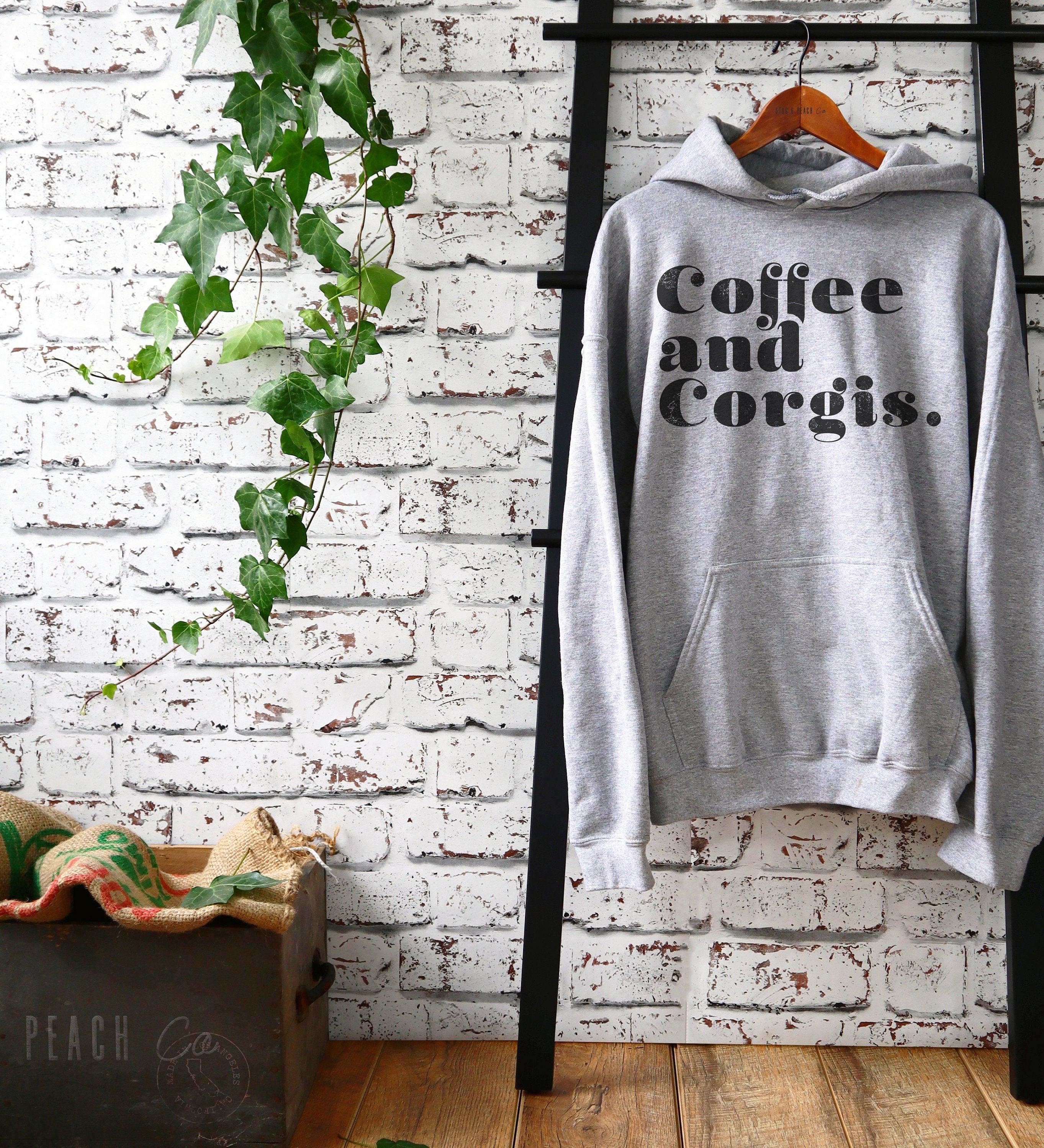 Corgi Lover Gift - Coffee And Corgis Unisex Hoodie, Corgi Shirt, Corgi Owner Gift, Welsh Corgi Shirt, Funny Corgi Tee, Corgi Mama Sweater