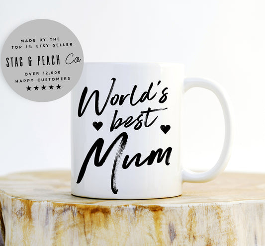 World's Best Mom Mug - Mothers Day Gift, Mommy Mug, Gift From Daughter, Gift From Son, New Mom Coffee Mug, Mama Mug, Birthday Gift For Mom