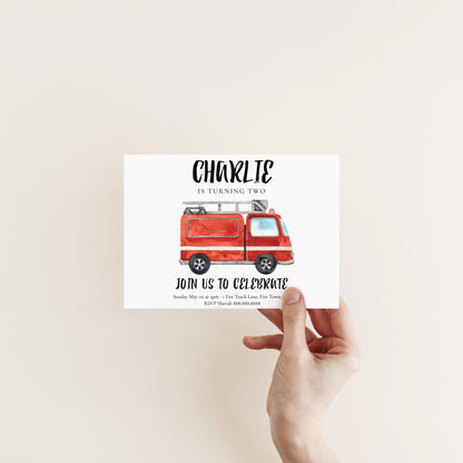 Editable Fire Truck Birthday Invite - Fire Truck Birthday Invitation, Firefighter Invitation, Fire Truck Party, Fire Truck Birthday Theme