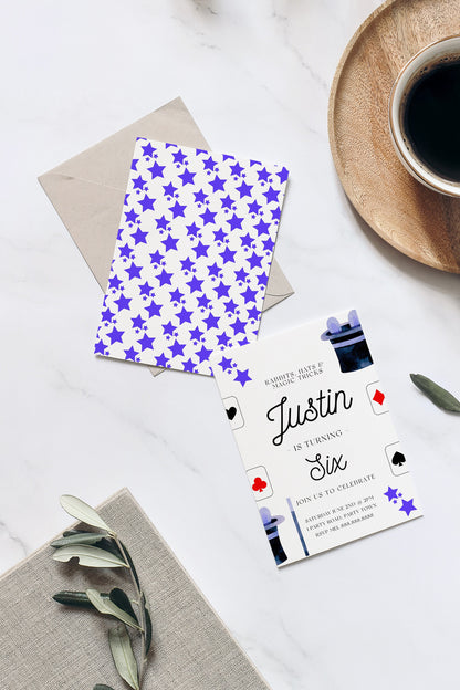 Editable Magic Birthday Party Invitation -Magic Birthday Invite, Magical Party Invitation, Magician Birthday Invitation, Instant Download