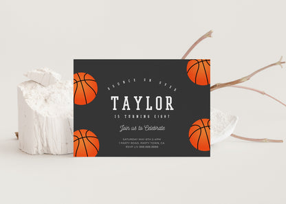 Editable Basketball Birthday Invitation-Basketball Invitation, Basketball Party Invitation, Basketball Themed Party Invite, Instant Download