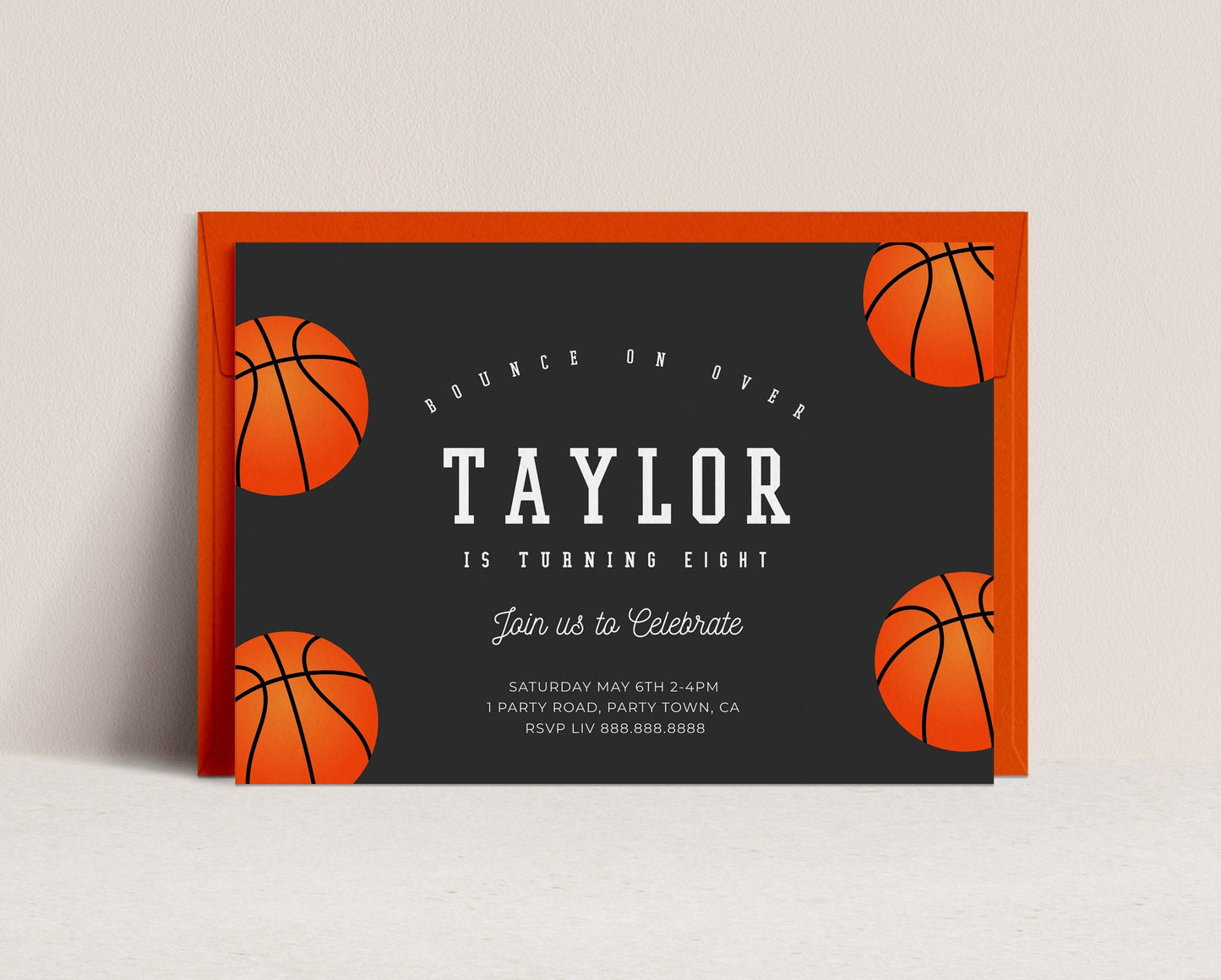 Editable Basketball Birthday Invitation-Basketball Invitation, Basketball Party Invitation, Basketball Themed Party Invite, Instant Download