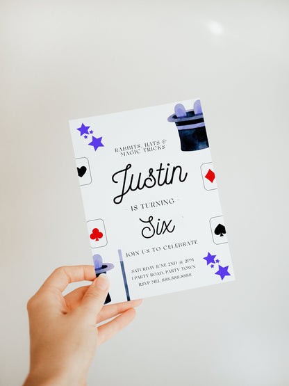 Editable Magic Birthday Party Invitation -Magic Birthday Invite, Magical Party Invitation, Magician Birthday Invitation, Instant Download