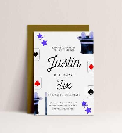 Editable Magic Birthday Party Invitation -Magic Birthday Invite, Magical Party Invitation, Magician Birthday Invitation, Instant Download