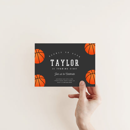 Editable Basketball Birthday Invitation-Basketball Invitation, Basketball Party Invitation, Basketball Themed Party Invite, Instant Download