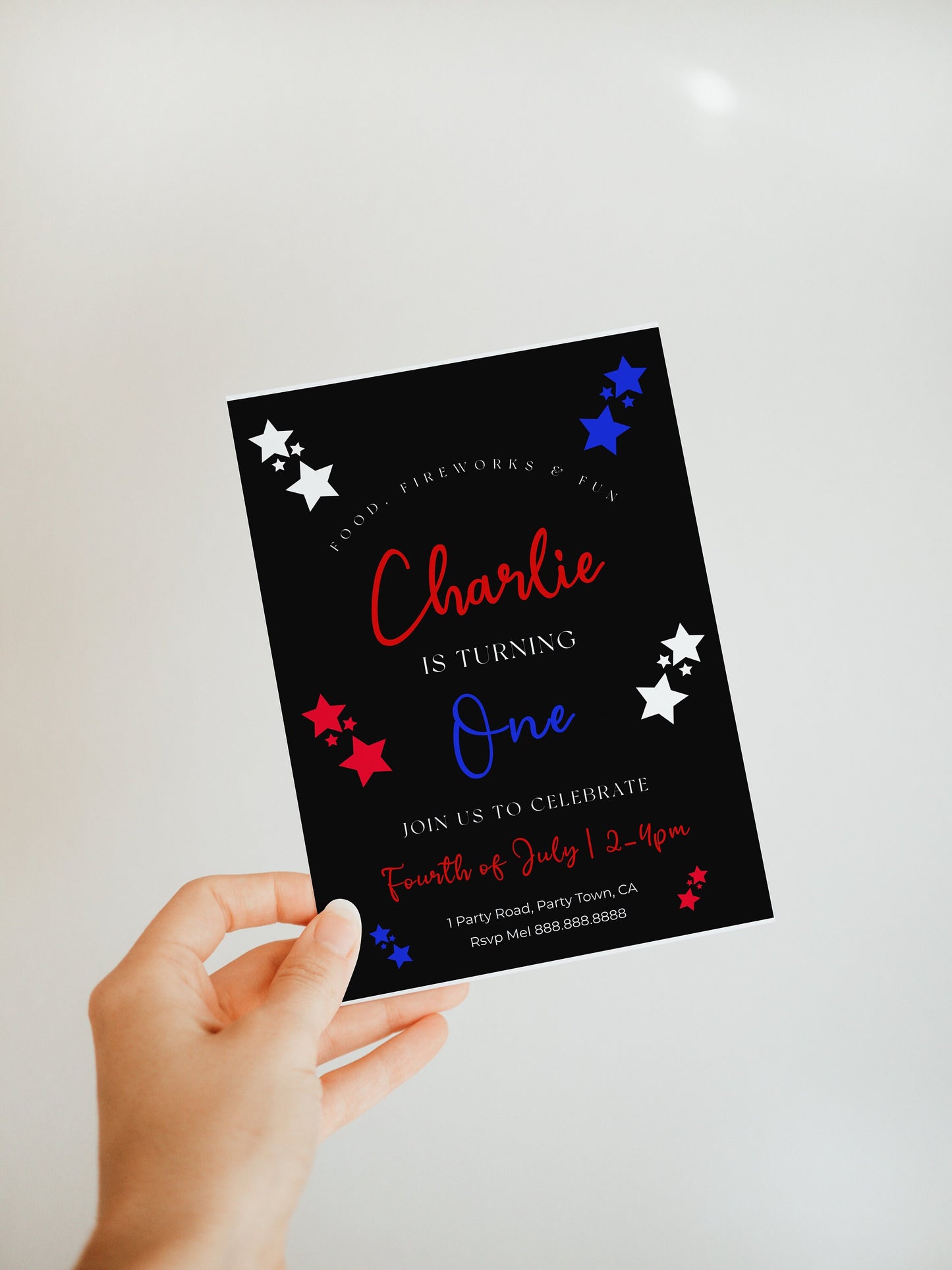 4th of July Invitation Birthday - 4th of July Birthday Invitation, Fourth of July Birthday Party, July 4th Invite Digital, Instant Download