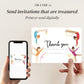 Gymnastics Thank You Card - Editable Gymnastics Party Thank You Card, Gymnast Birthday Thank You, Gymnastics Party Girls, Instant Download