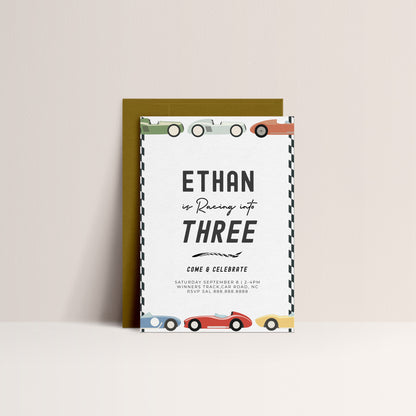 Race Car Birthday Invitation -Race Car Invitation, Race Car Theme Party, Car Invitation, Boys Birthday Invitation, Editable Instant Download