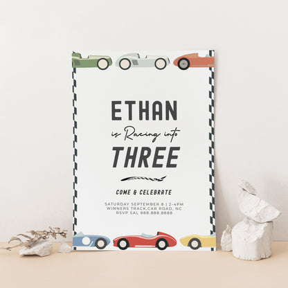 Race Car Birthday Invitation -Race Car Invitation, Race Car Theme Party, Car Invitation, Boys Birthday Invitation, Editable Instant Download
