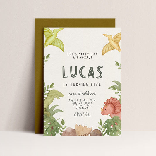 Dinosaur Birthday Invitation Boy - Dino Evite, Dinosaur Party Invite, Roar Invite, Dino Party Invitation Rex, Editable Instant Download