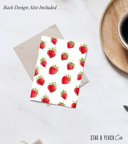 Strawberry Birthday Invitation - Editable First Birthday Invitation Girl, Berry First Birthday Invitation, Cute Printable Instant Download