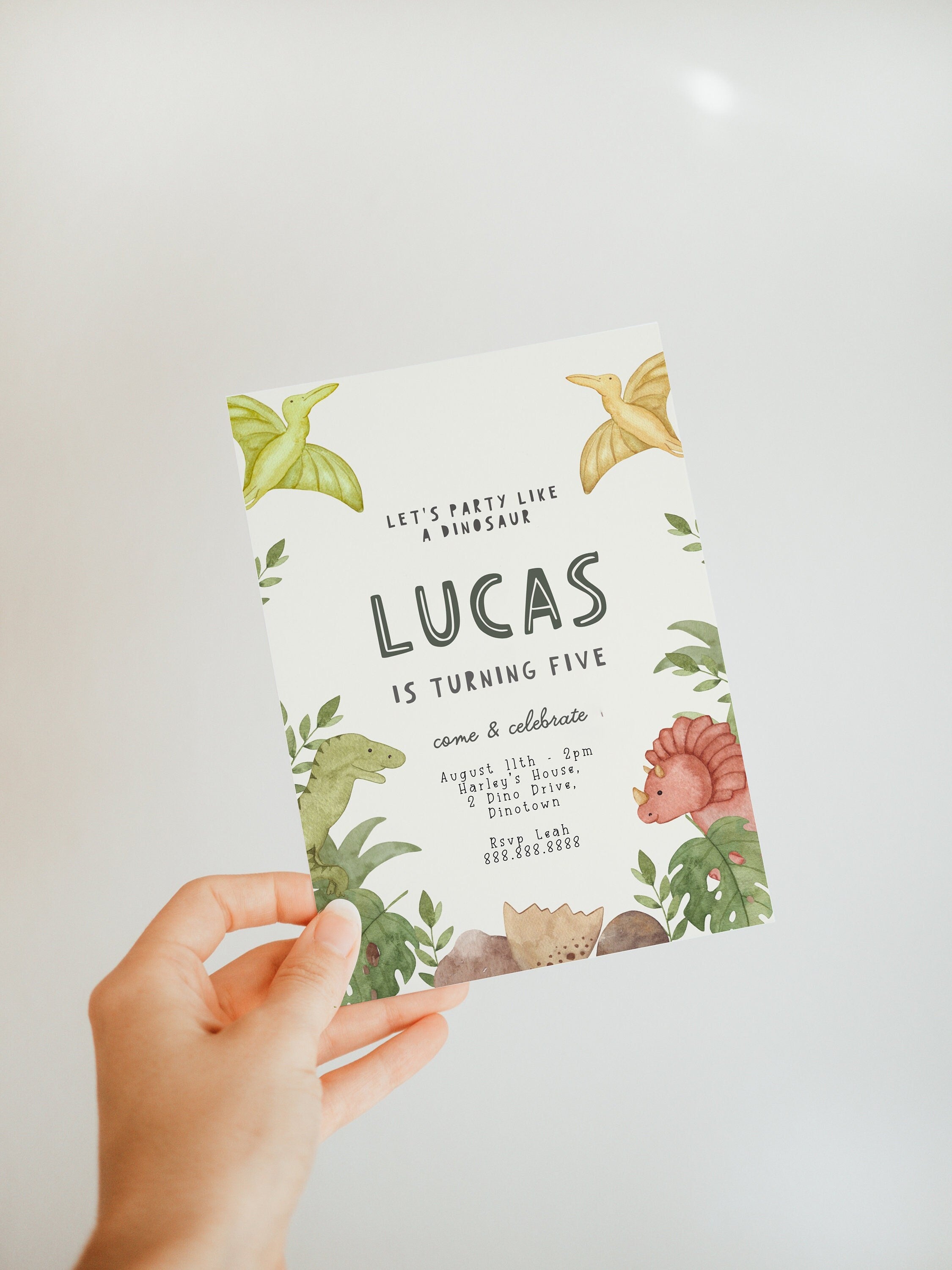 Dinosaur Birthday Invitation Boy - Dino Evite, Dinosaur Party Invite, Roar Invite, Dino Party Invitation Rex, Editable Instant Download