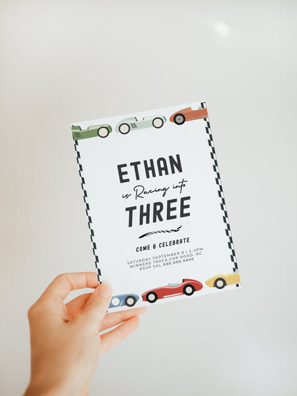 Race Car Birthday Invitation -Race Car Invitation, Race Car Theme Party, Car Invitation, Boys Birthday Invitation, Editable Instant Download