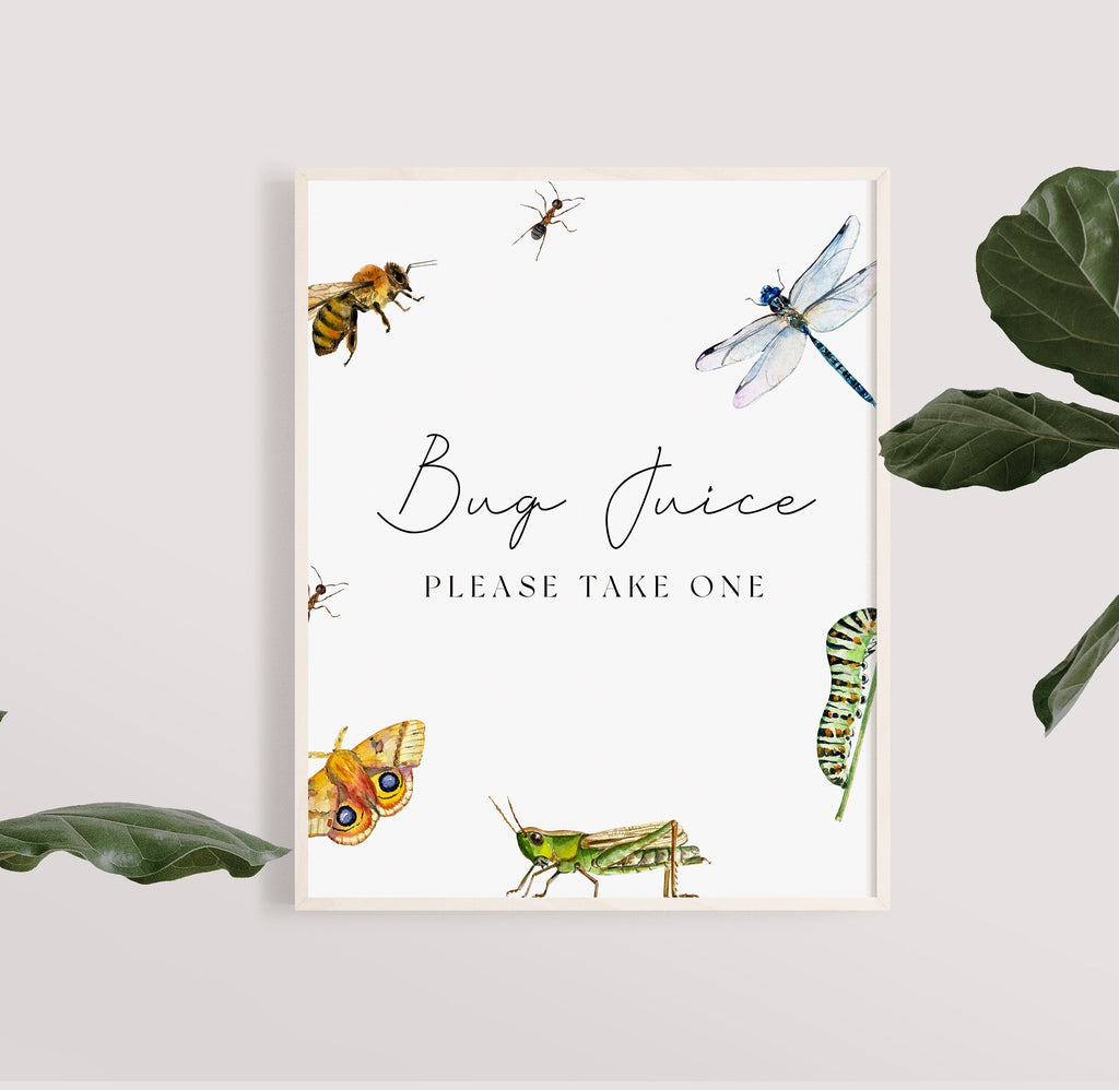 Bug Birthday Signs - Insect Party Decorations, Bug Birthday Decor, Nature Birthday Modern, Bug Birthday Supplies, Editable Instant Download