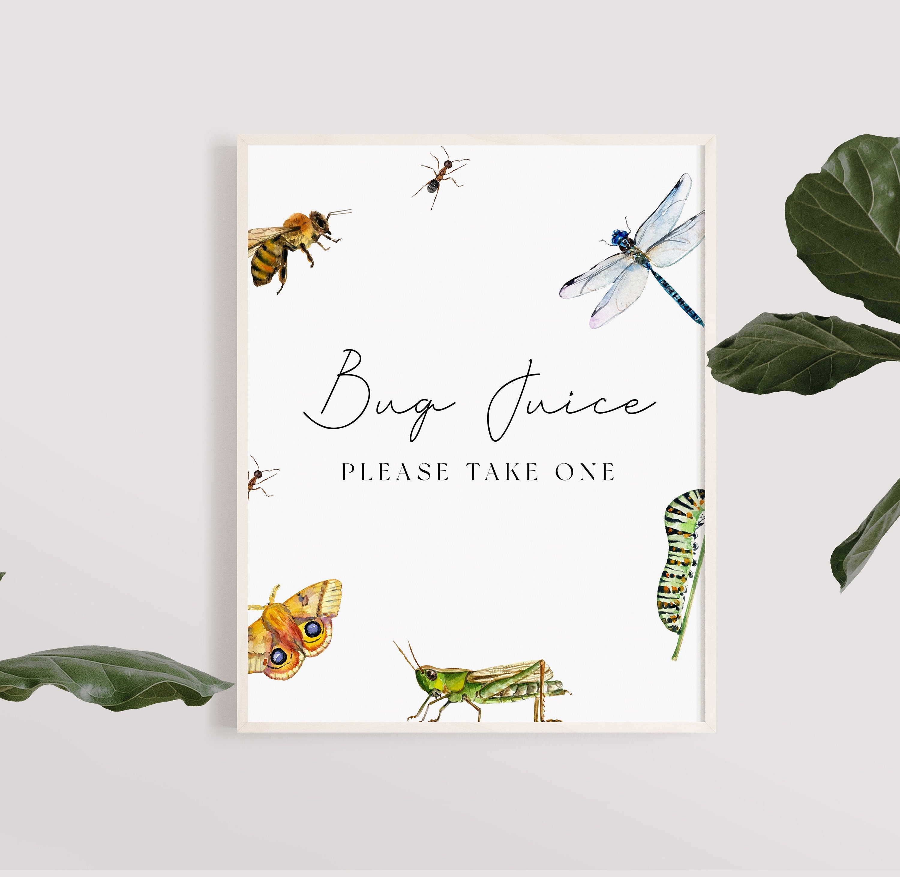 Bug Birthday Signs - Insect Party Decorations, Bug Birthday Decor, Nature Birthday Modern, Bug Birthday Supplies, Editable Instant Download