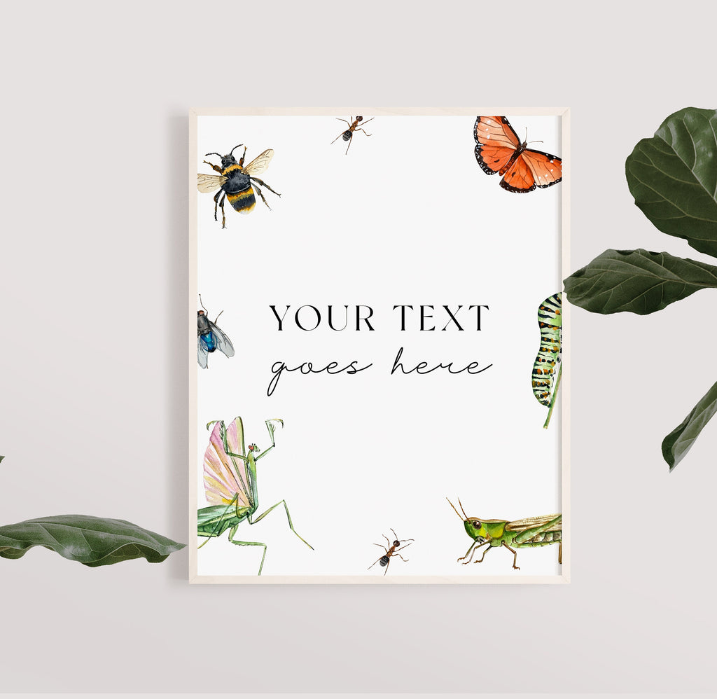 Bug Birthday Signs - Insect Party Decorations, Bug Birthday Decor, Nature Birthday Modern, Bug Birthday Supplies, Editable Instant Download
