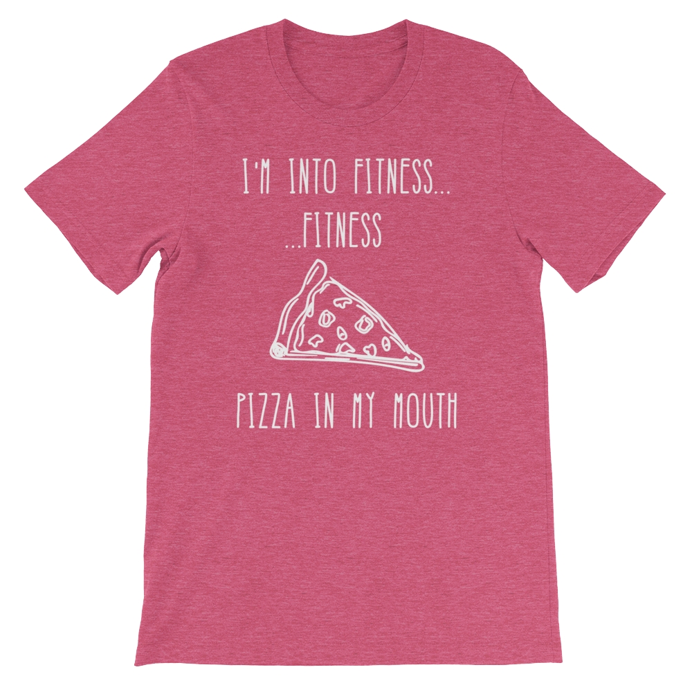 I'm Into Fitness...Fitness Pizza In My Mouth Unisex Shirt - Foodie Gifts, Pizza Shirts, Pizza Shirt, Pizza Lover TShirt, Workout Clothing - Stag & Peach Co