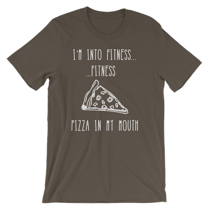 I'm Into Fitness...Fitness Pizza In My Mouth Unisex Shirt - Foodie Gifts, Pizza Shirts, Pizza Shirt, Pizza Lover TShirt, Workout Clothing