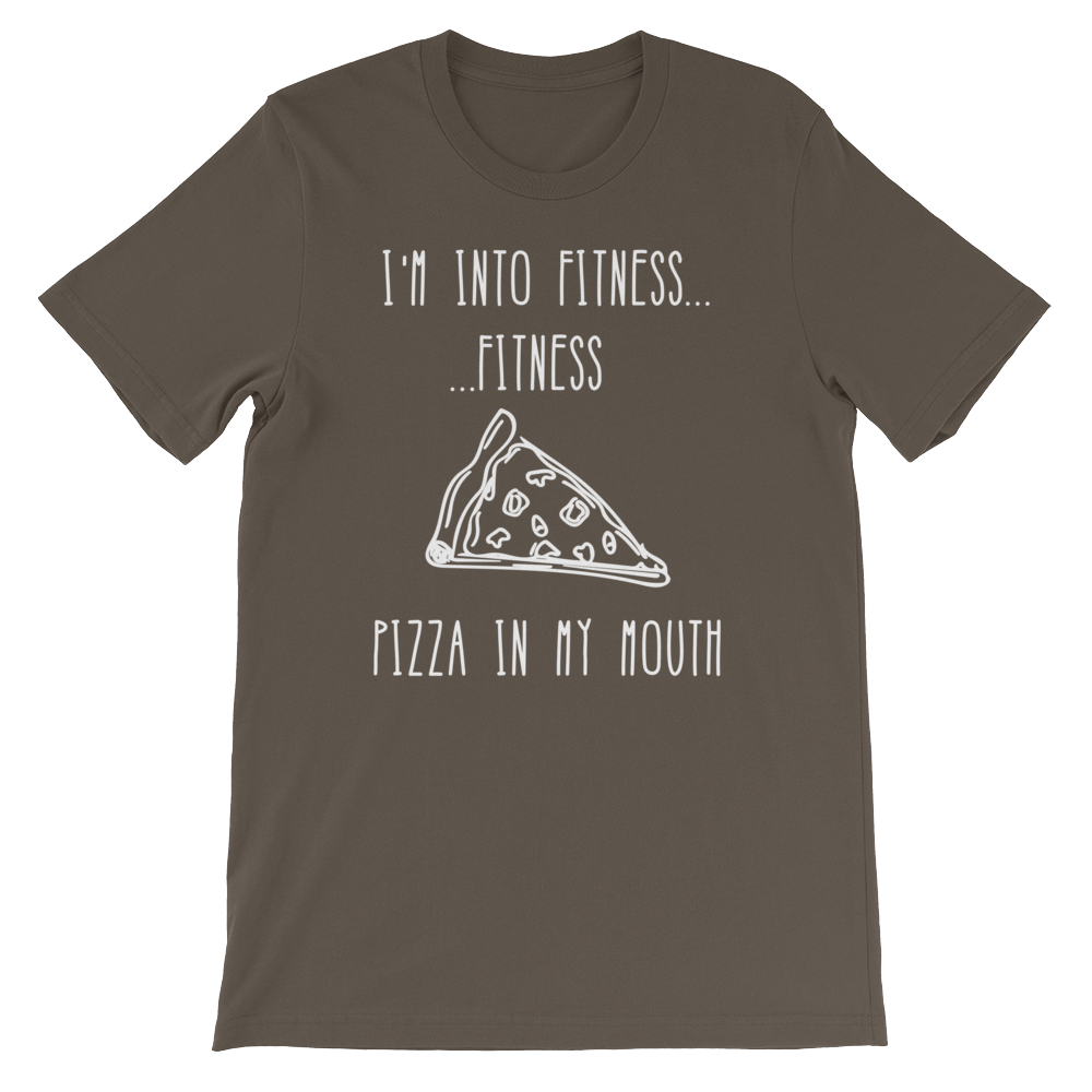 I'm Into Fitness...Fitness Pizza In My Mouth Unisex Shirt - Foodie Gifts, Pizza Shirts, Pizza Shirt, Pizza Lover TShirt, Workout Clothing