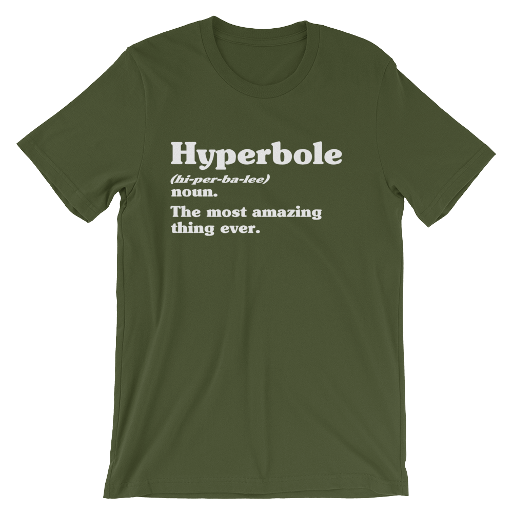 Hyperbole Dictionary Definition Unisex Shirt - Book Lover T Shirts, Book Lover Gift, English Teacher Shirt, Grammar, Vocabulary, Punctuation