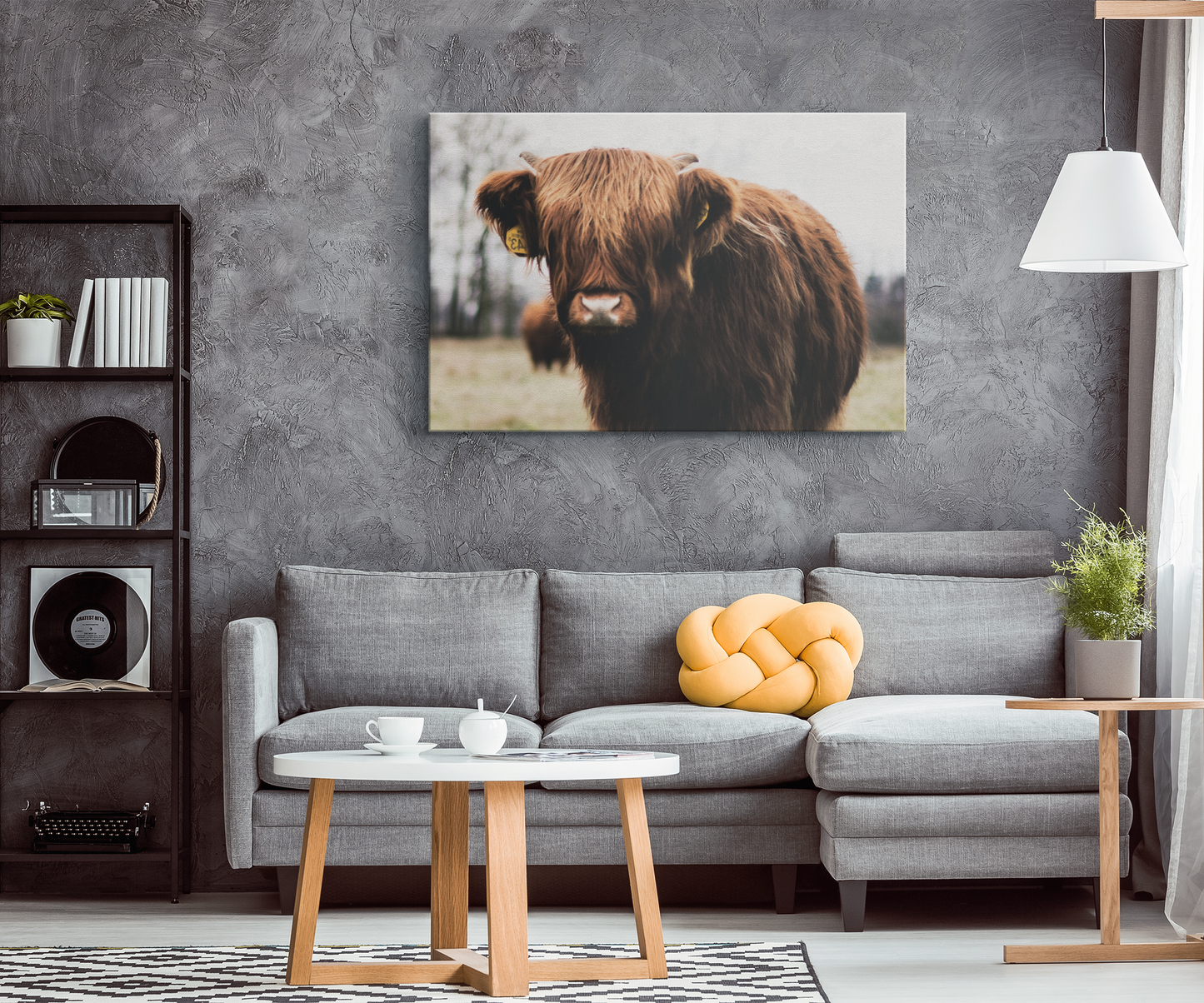 Highland Cow Wall Art Canvas - Highland Cow Art, Highland Cow Print, Cow Decor, Cow Gifts, Rustic Home Decor, Animal Print, Wall Art