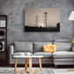 Power Lines Wall Art Canvas - Electricity Lines Canvas, Industrial Wall Art, Wall Art Office or Lounge (Black and White with Sepia Tone)